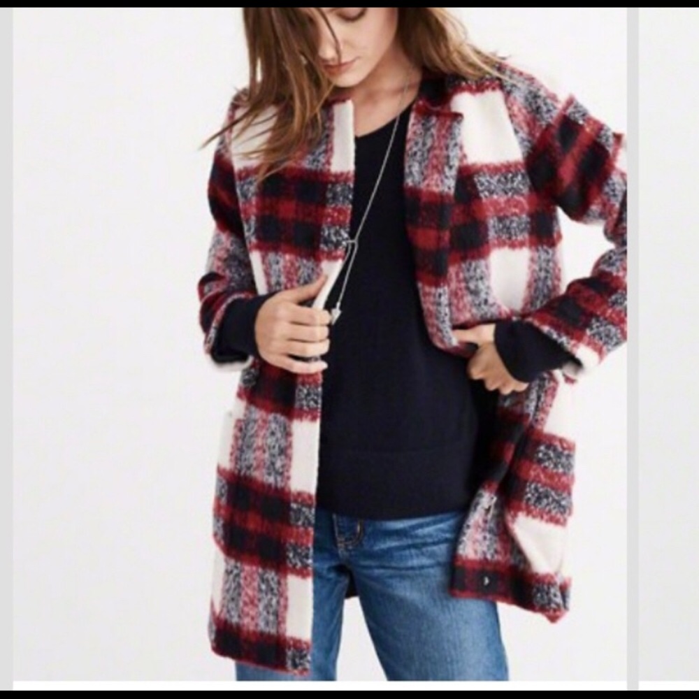 Soft plaid wool coat Abercrombie & Fitch X